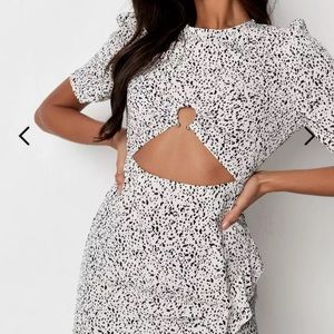NWT MISSGUIDED mini Dalmatian dress with cut out